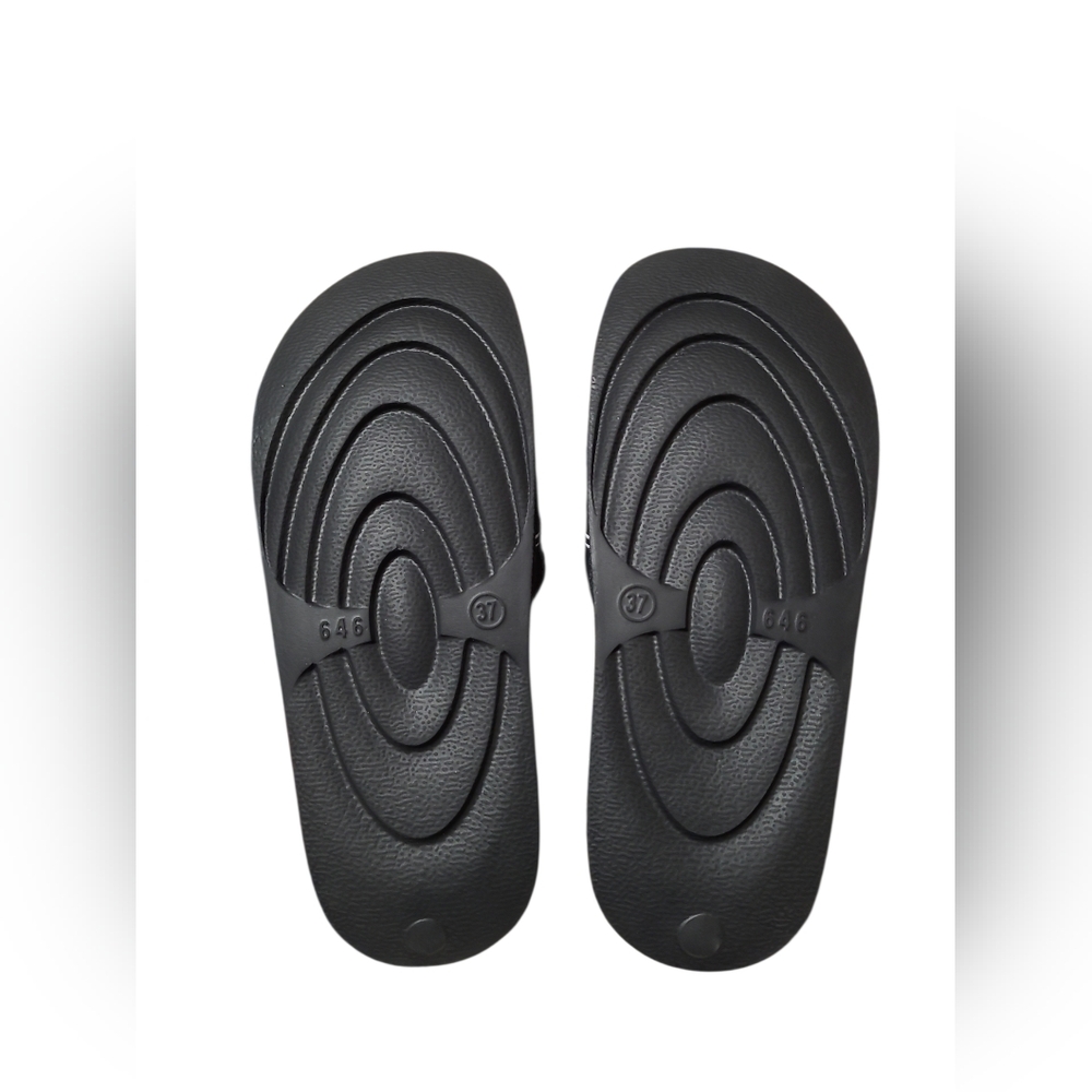 Cheer Black Slide Sandals - Picture 2 of 3